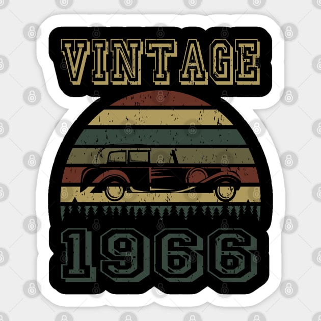 Vintage Since 1966 Sticker by Teeartspace